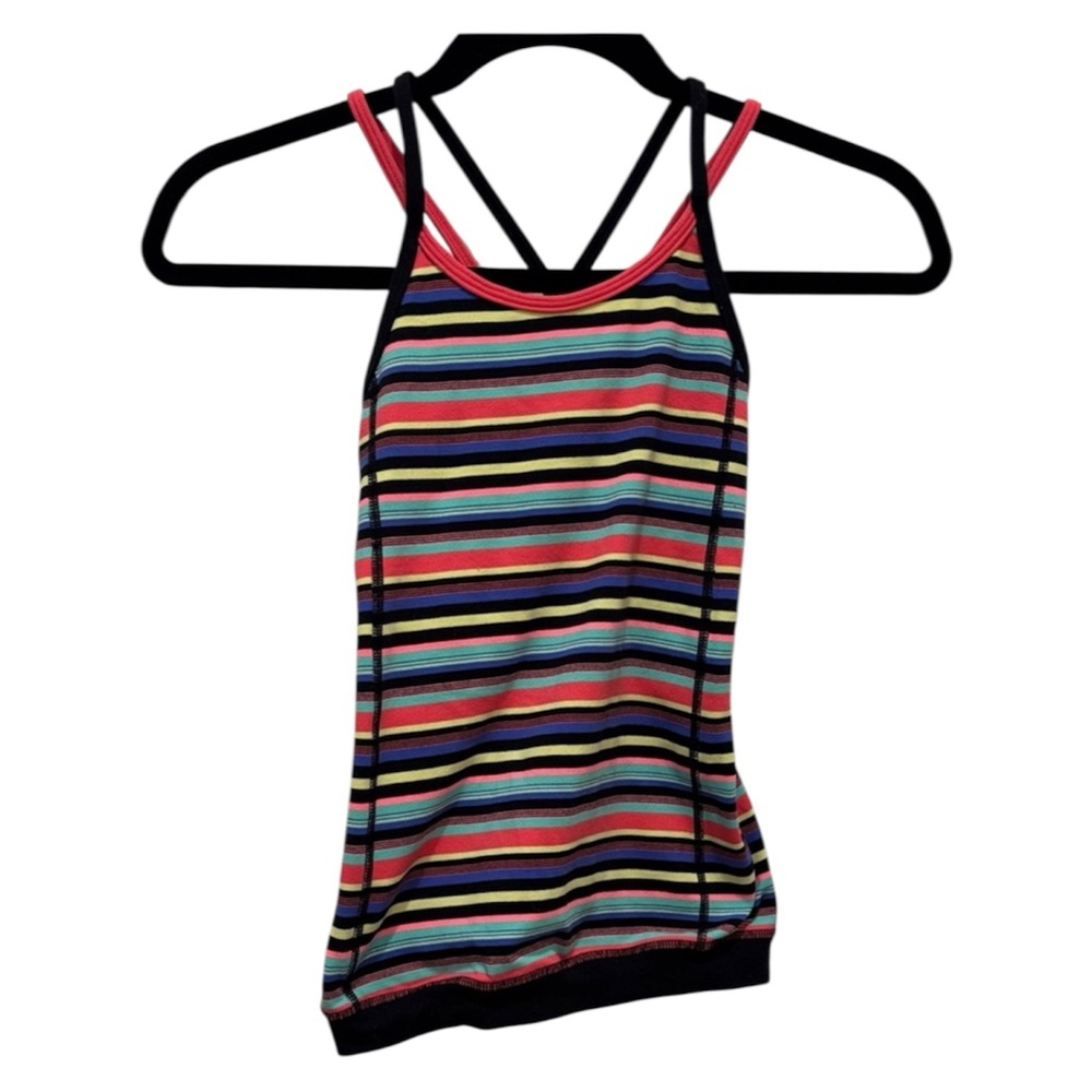 Ivivva Lululemon Girls’ Multicolor Striped Athletic Tank Top